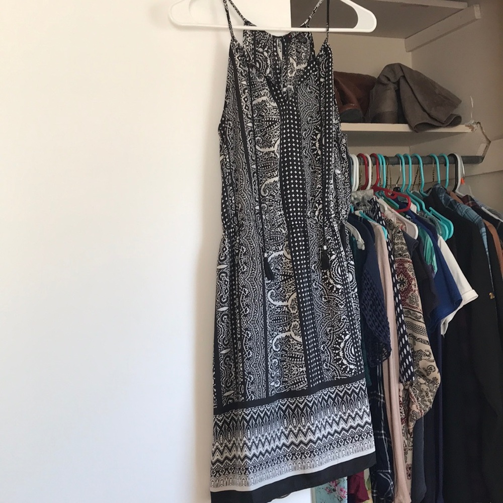 Black and White thin strap dress